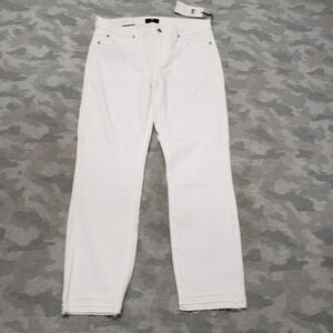 7 For All Mankind Jeans 30 White Slim Cigarette Denim Pockets NWT
